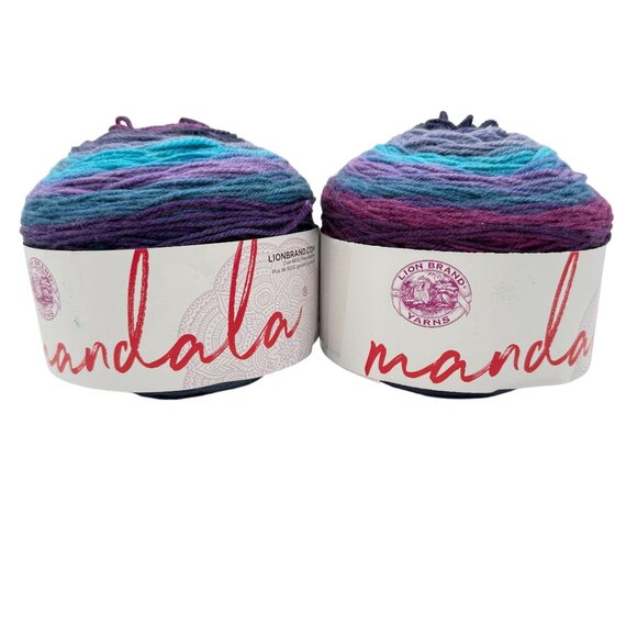 Lion Brand Other - Lion Brand Mandala Yarn Hades 590 Yards 5.3oz Acrylic Crochet Knitting Lot of 2